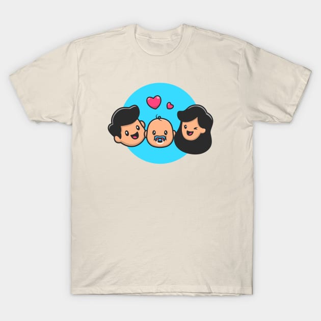 Father, Baby And Mother T-Shirt by Catalyst Labs